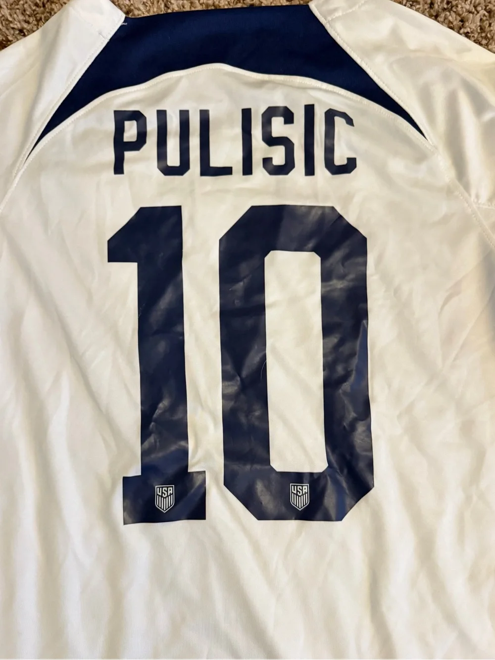 Nike FIFA 2022 Qatar United States Pulisic White Jersey, size Medium like NEW